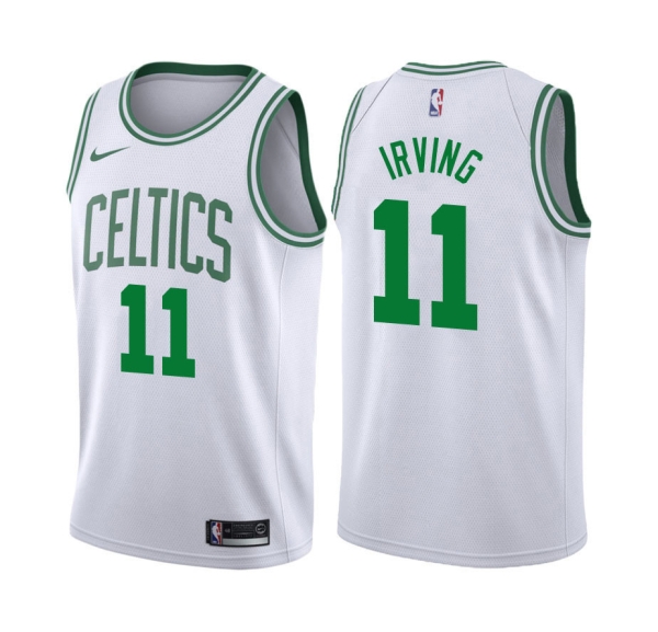 Баскетбольная джерси Kyrie Irving Boston Celtics White Green Nike